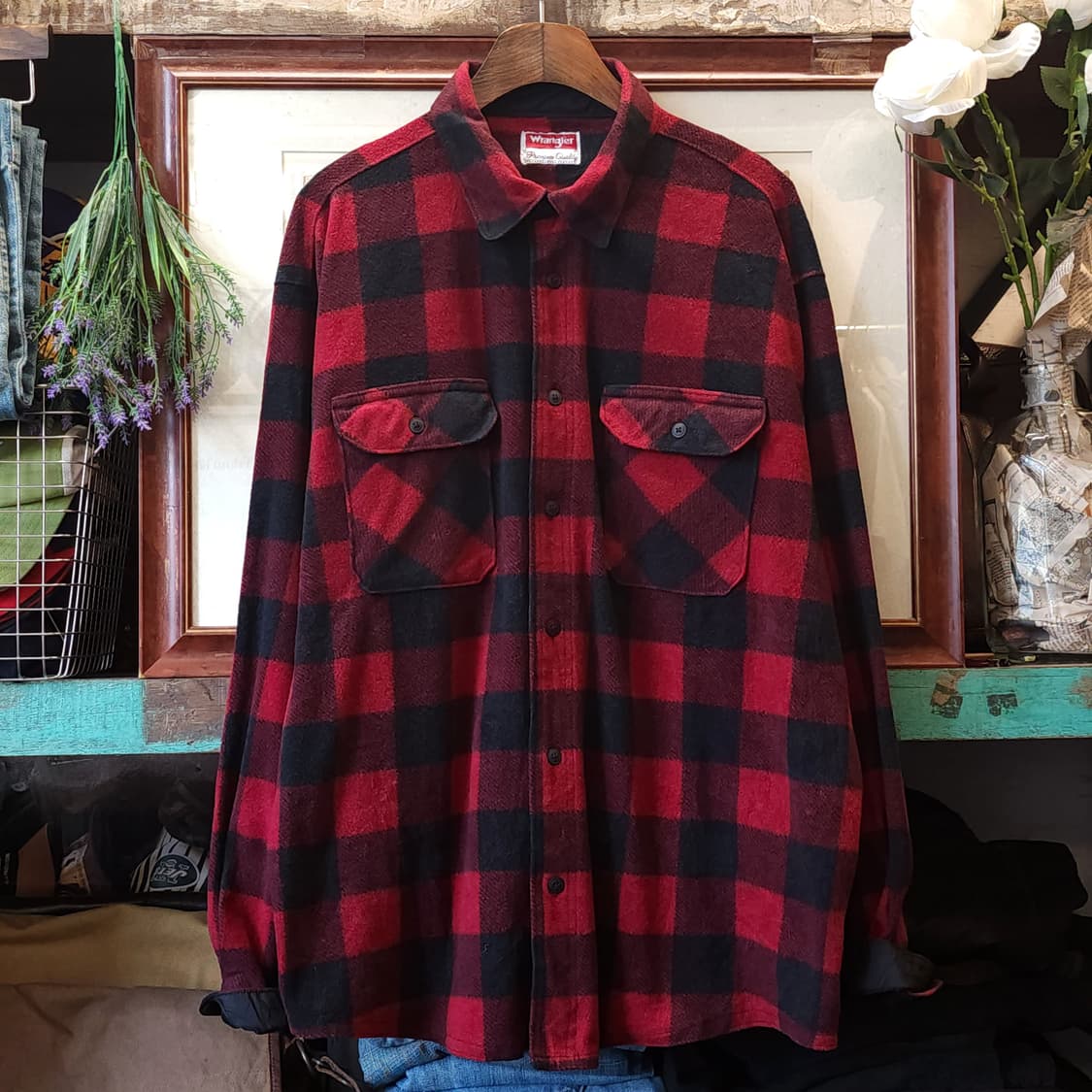 90s 랭글러 버팔로 플레드 워크셔츠 플리스 셔츠 xl 상품이미지3