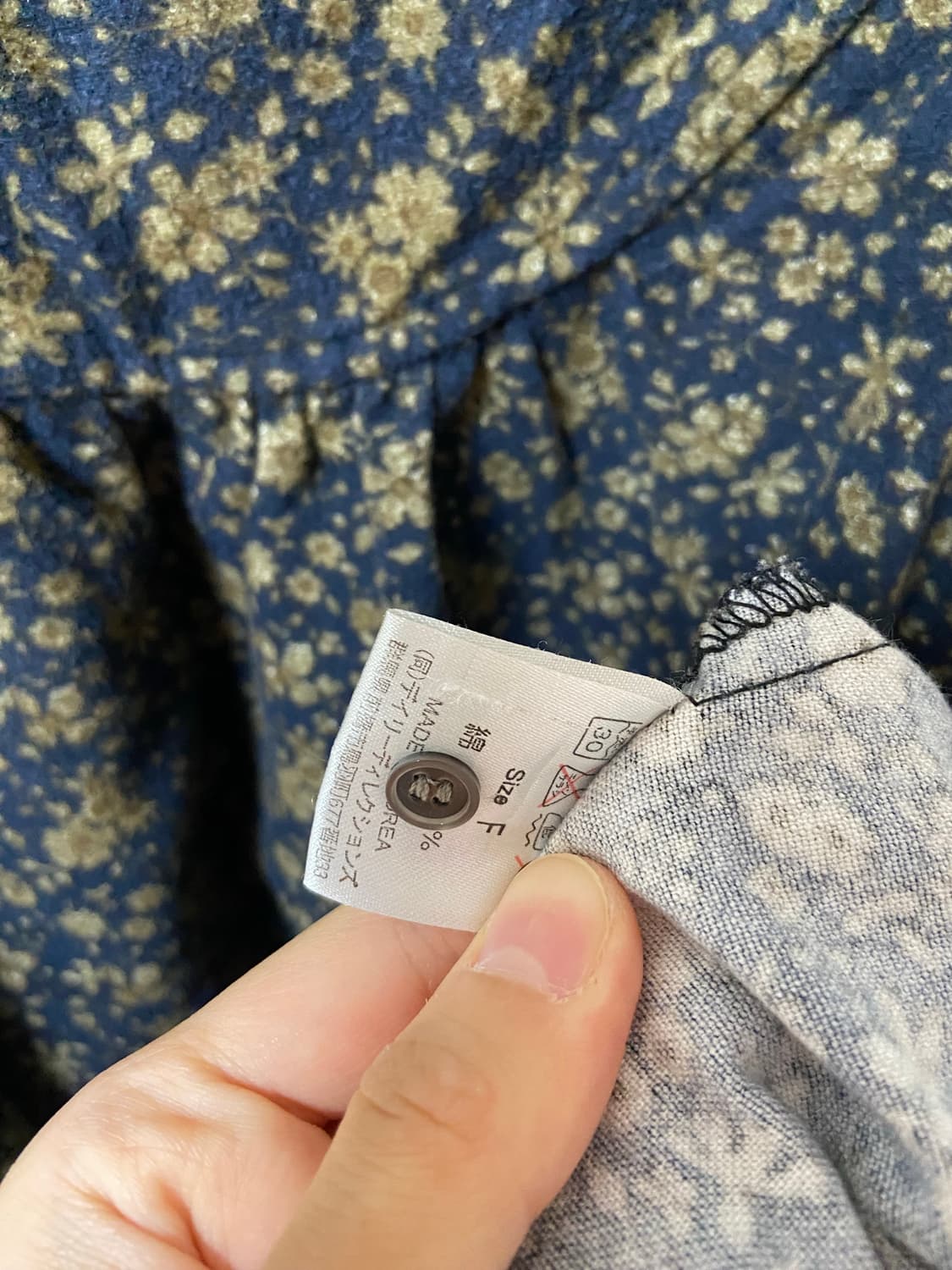 일본 빈티지 모리걸 하구미 잔꽃 미디 원피스 상품이미지4