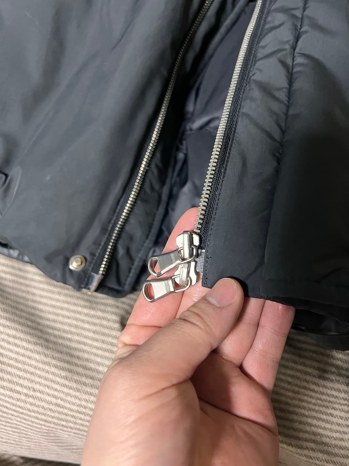 타임옴므 후드 구스다운 패딩 블랙 상품이미지6