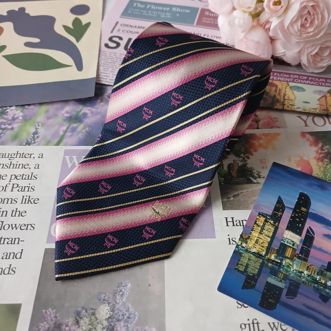 MCM 실크 스트라이프 자카드 넥타이 8.8cm A+등급 A19108
 상품이미지2