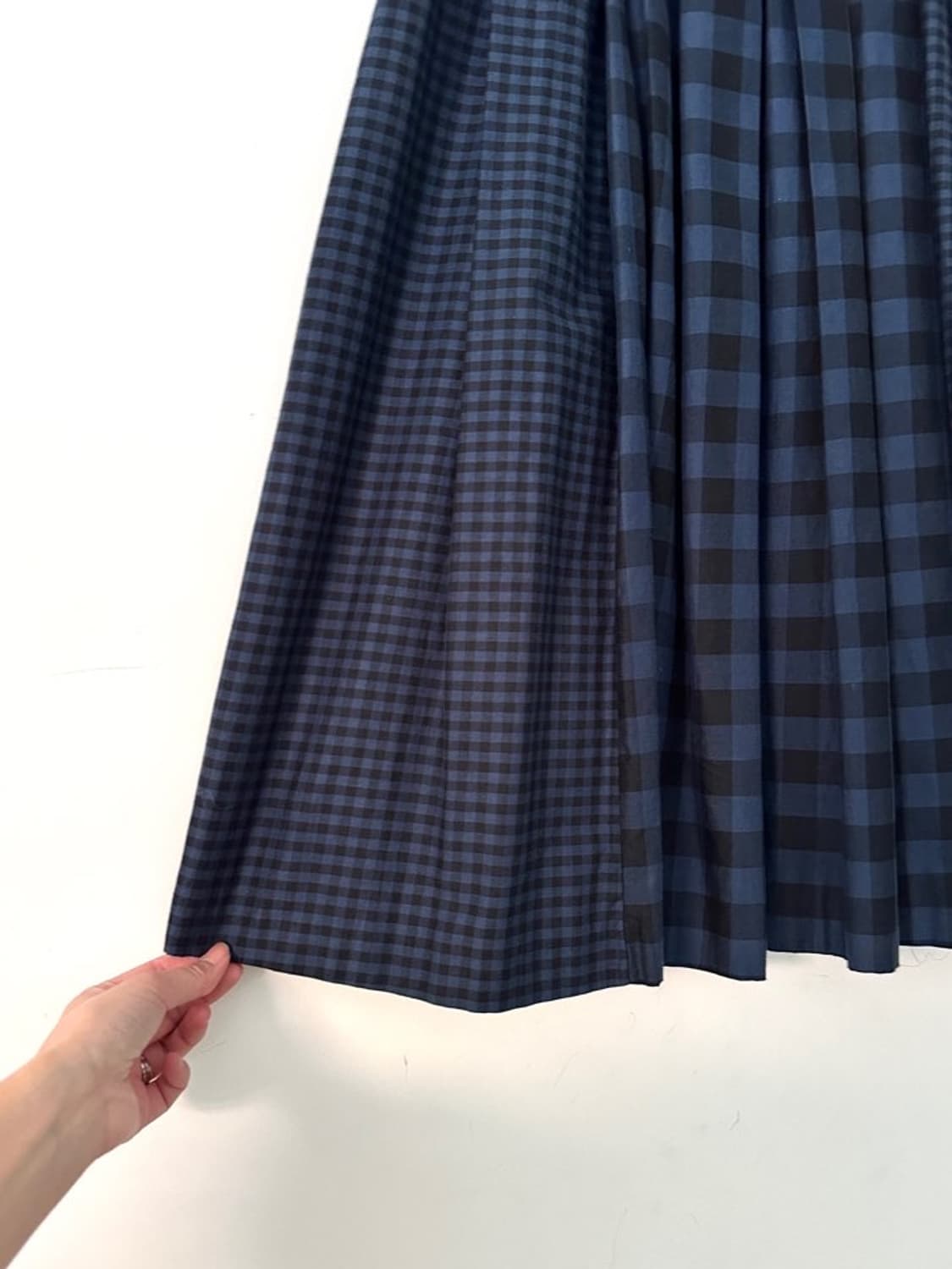 2 verse check belt skirt / navy 상품이미지3