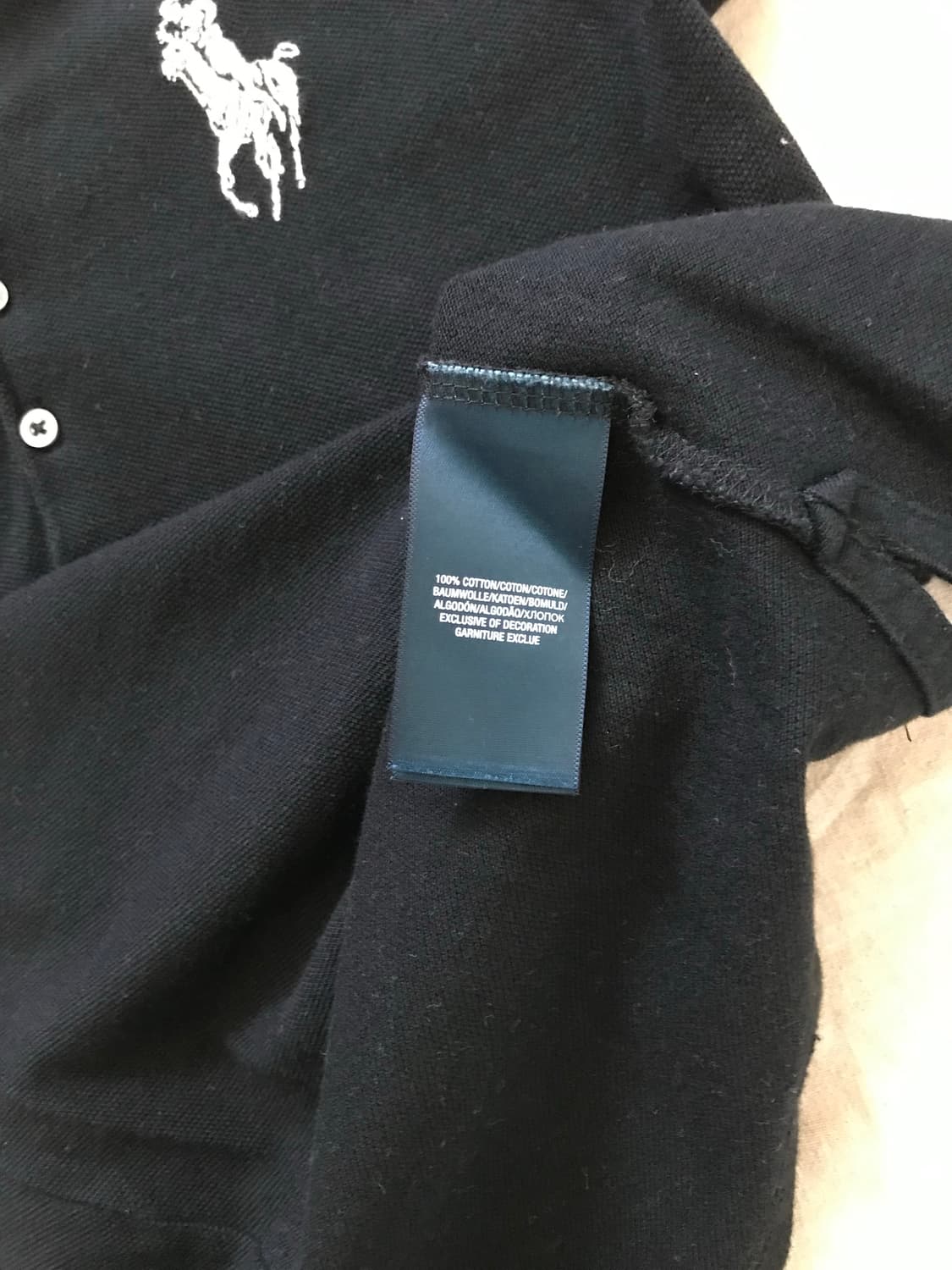 폴로 랄프로렌 빅포니로고 블렉 카라티 상품이미지8