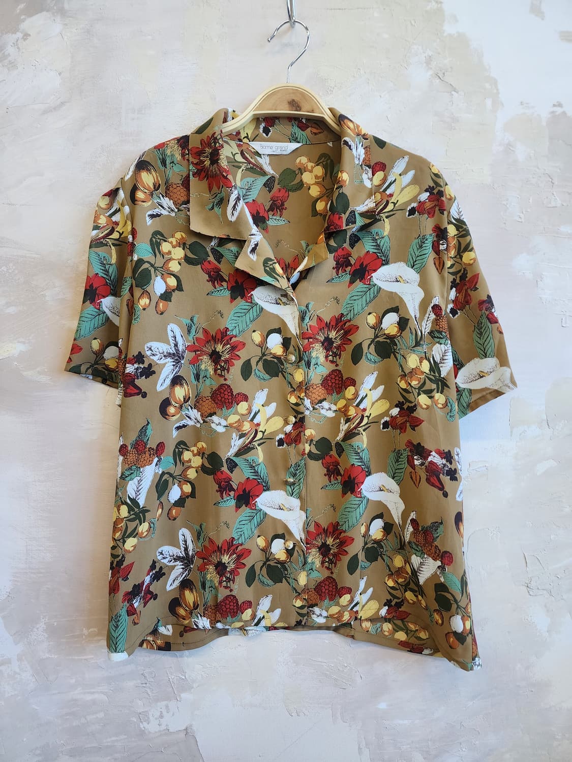 일본빈티지 브라운 패턴 블라우스 상품이미지1