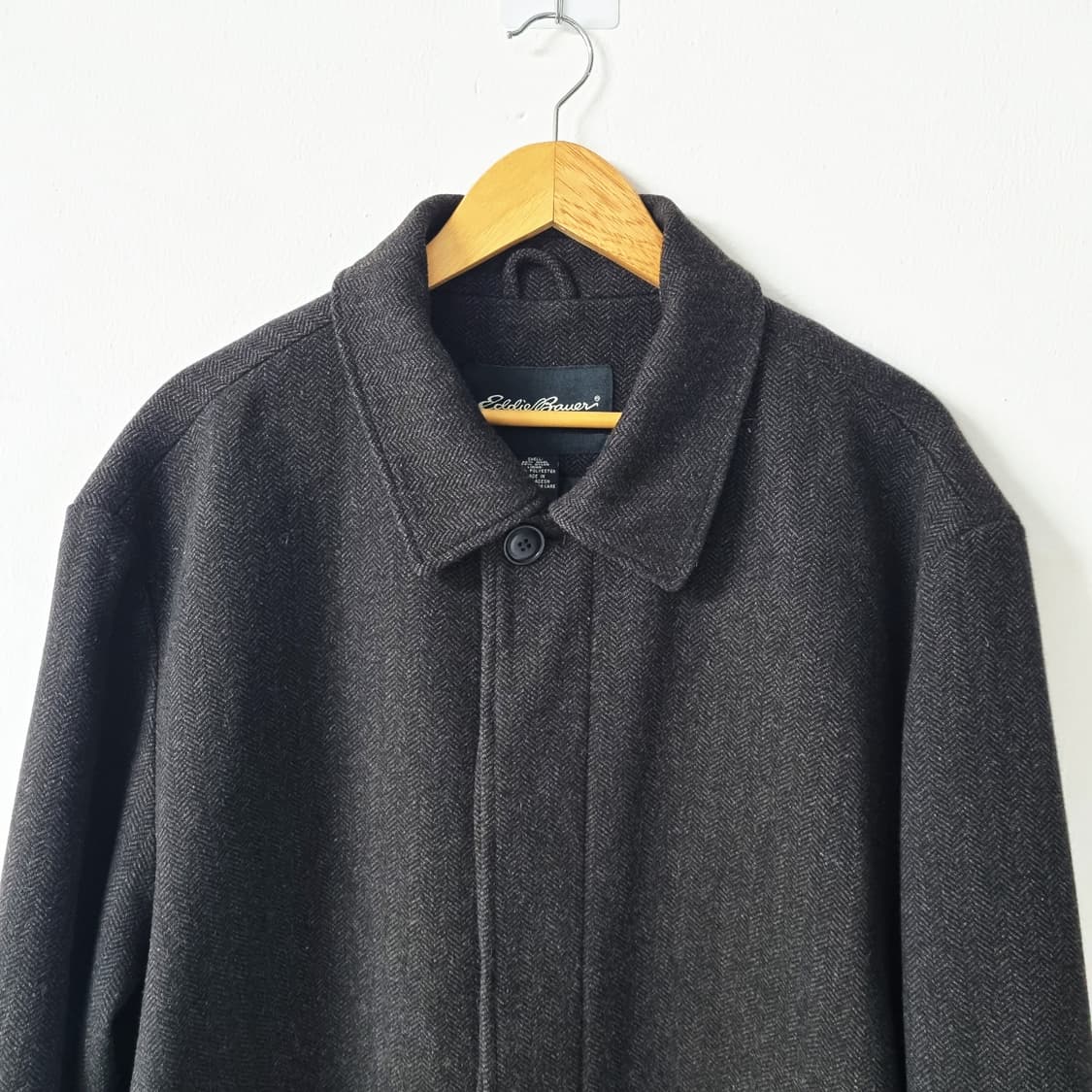 빈티지 에디바우어 헤링본 오버사이즈 코트 - L 상품이미지3