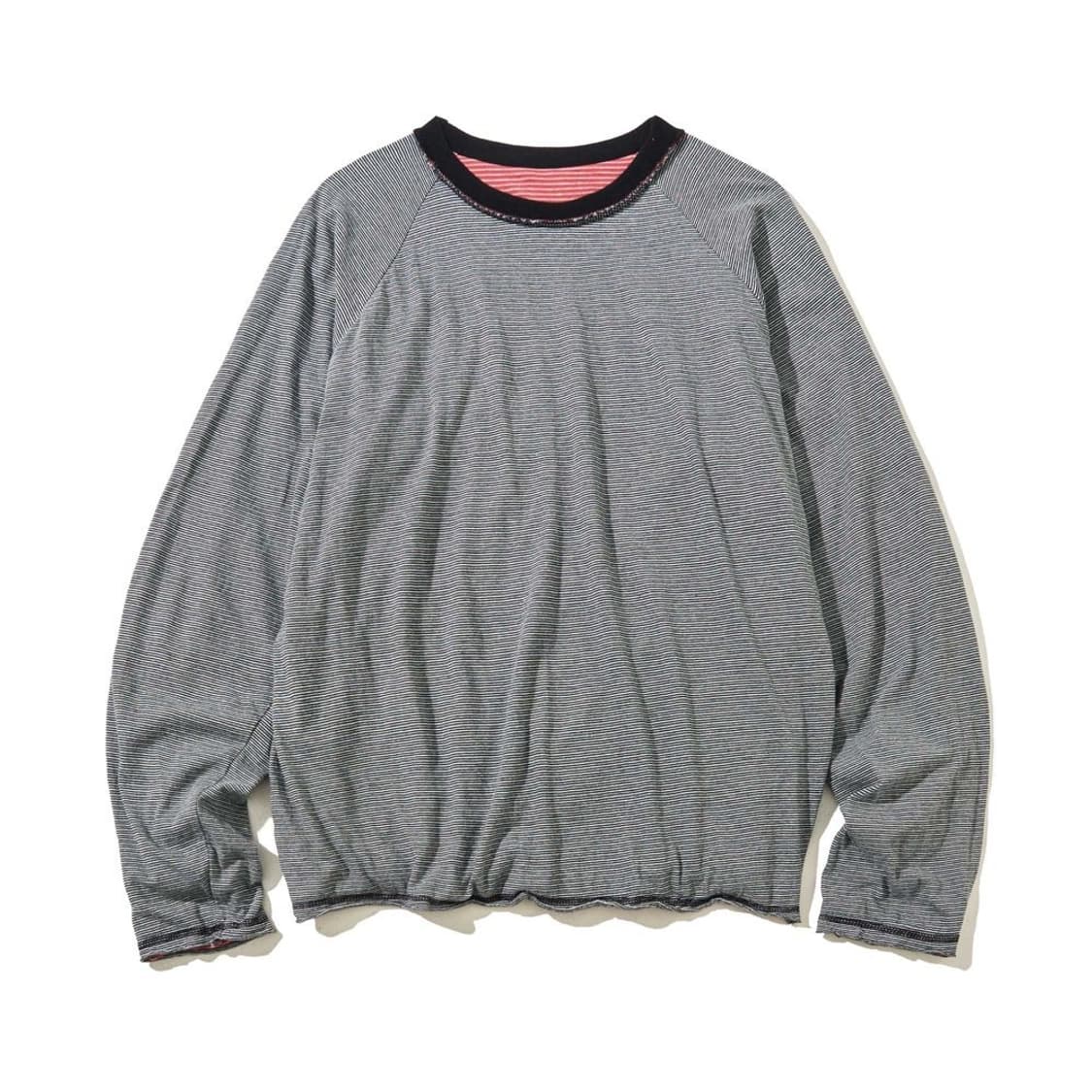 [L] 컬트히어로 제퍼 리버시블 보더 롱슬리브 티셔츠 상품이미지1