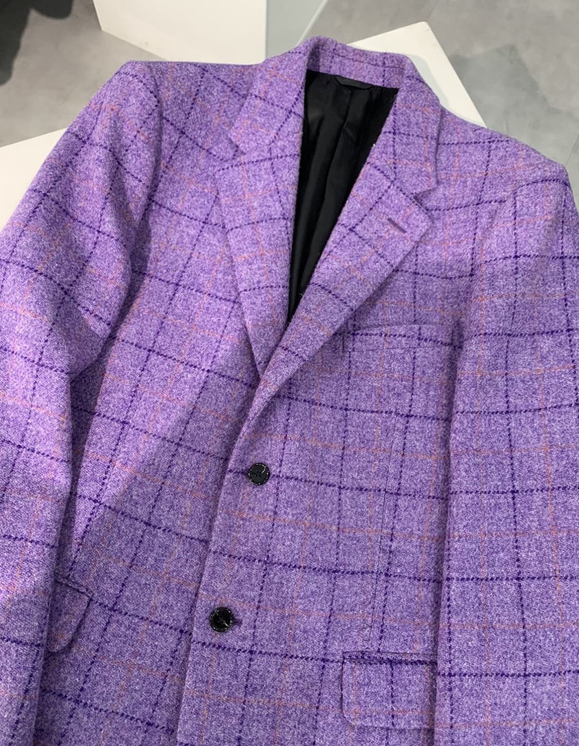 라프시몬스 17FW 이지핏 체크 블레이져 상품이미지3