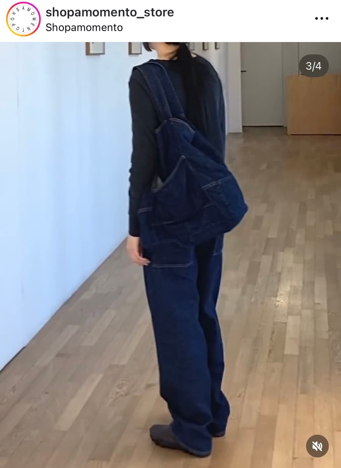 베이스레인지 인디고 데님 에코백 가방 상품이미지6