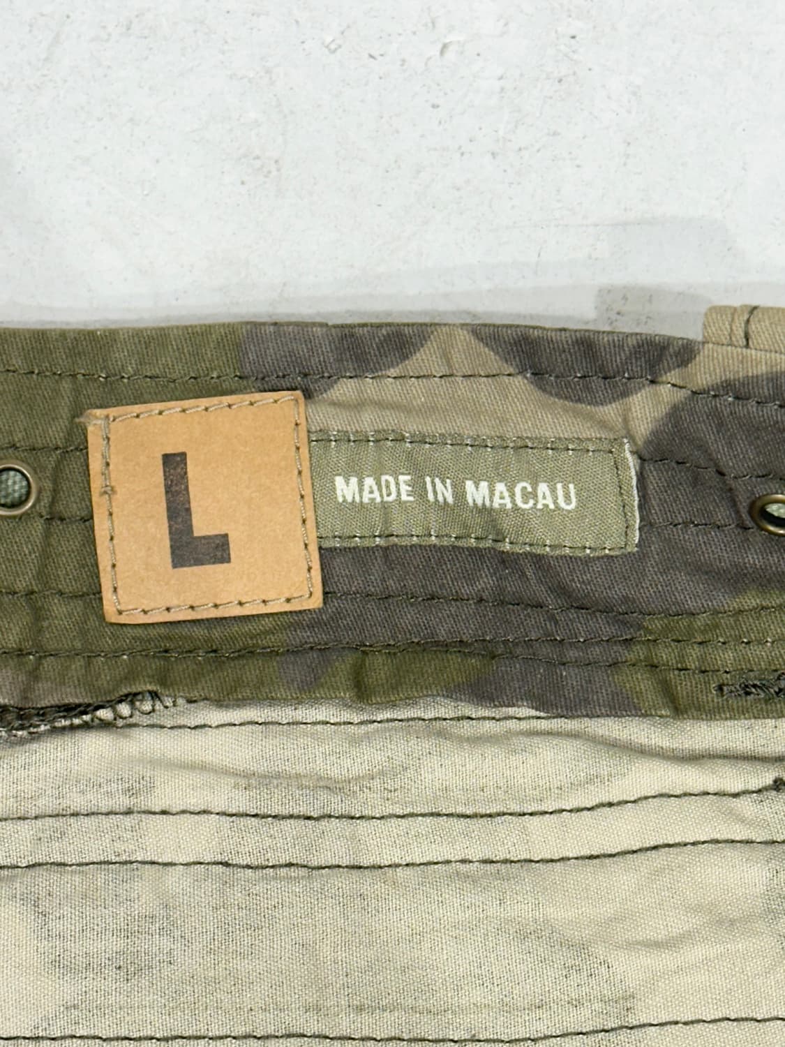 빈티지 카키 밀리터리 카모 와이드 포켓 디테일 카고 팬츠 힙합 바지 L 상품이미지7