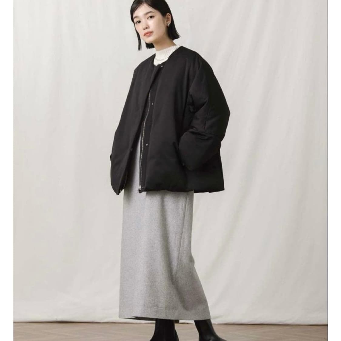 Gready Brilliant 머플러 다운패딩 블랙 상품이미지1