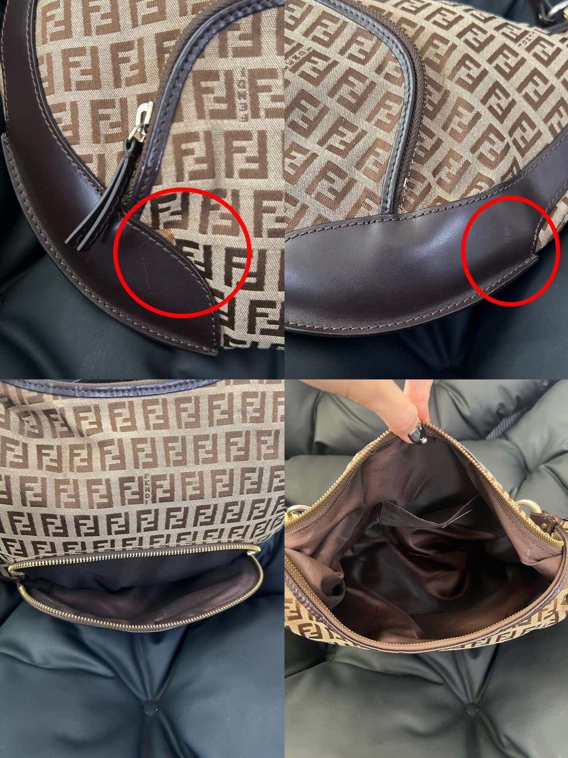 펜디 FF 로고 호보백 브라운 상품이미지6