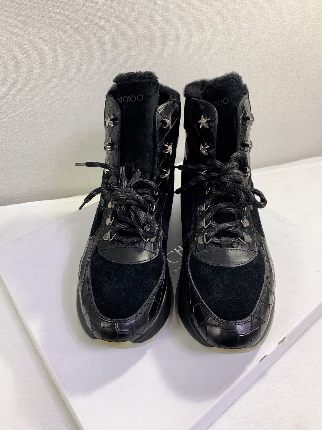 (새상품)지미추 남성 블랙 크로커 하이탑 상품이미지2