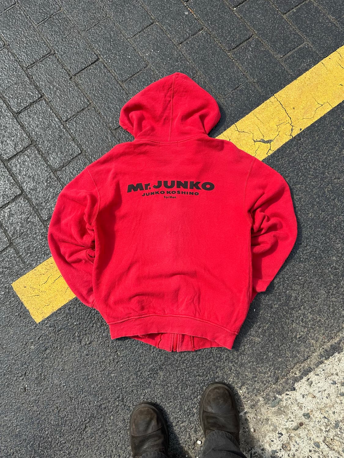 90‘s Koshino Junko logo red hood zip-up 상품이미지7
