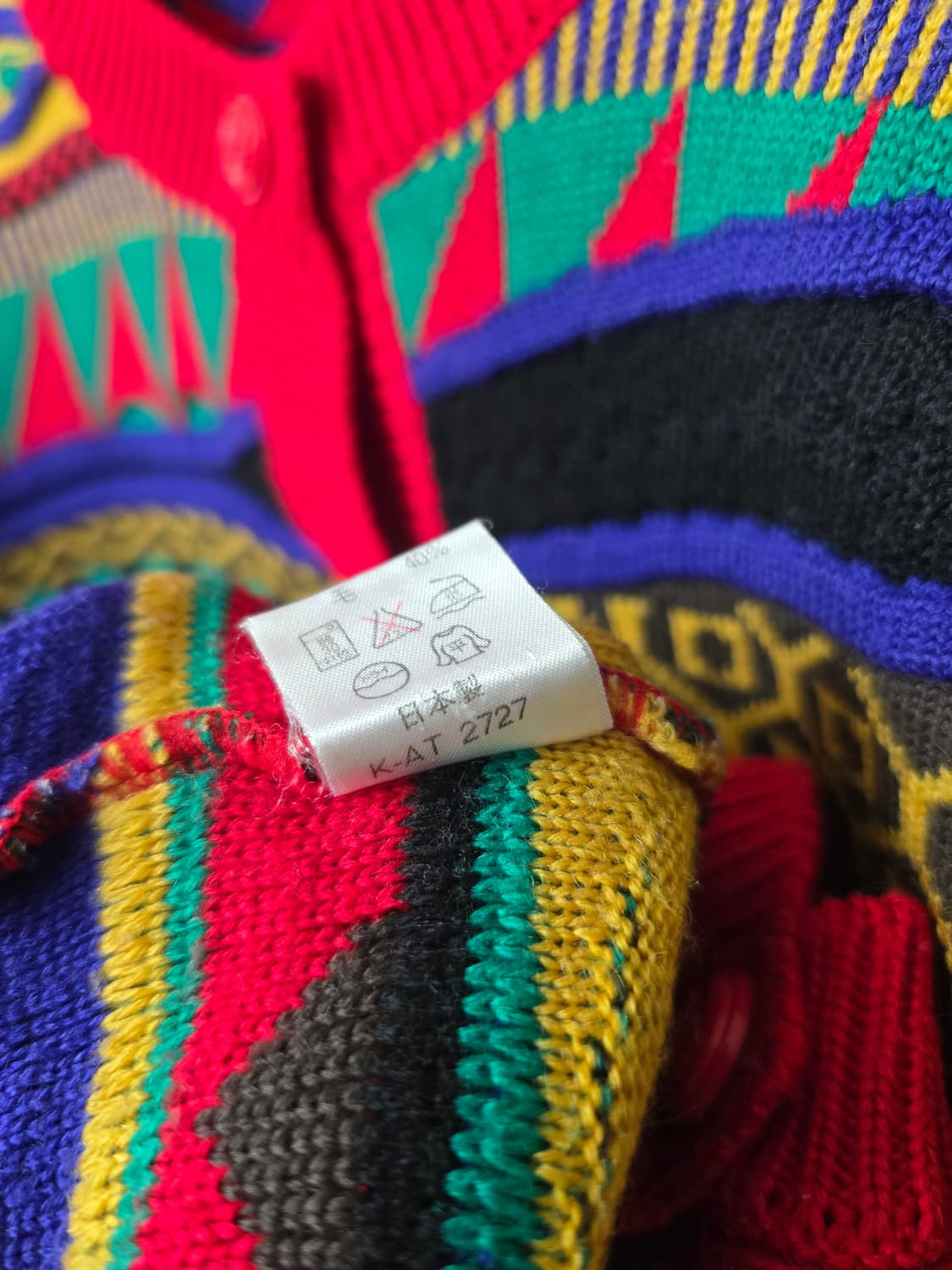 재팬 빈티지 쿠지 스타일 3D 패턴 니트 가디건 상품이미지7