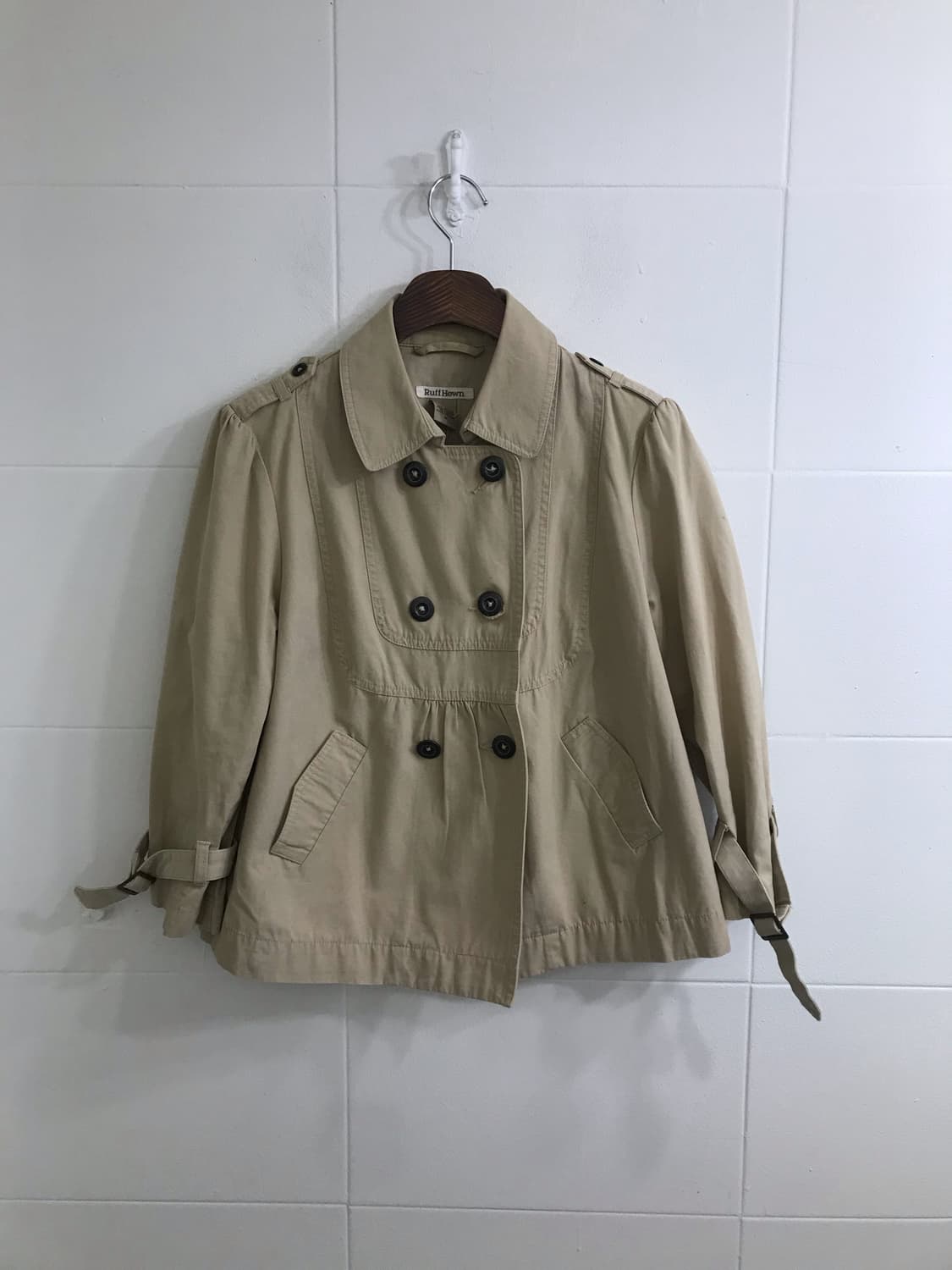 엑시즈팜 베이지 하구미 니혼진 숏트렌치 코디세트  상품이미지4