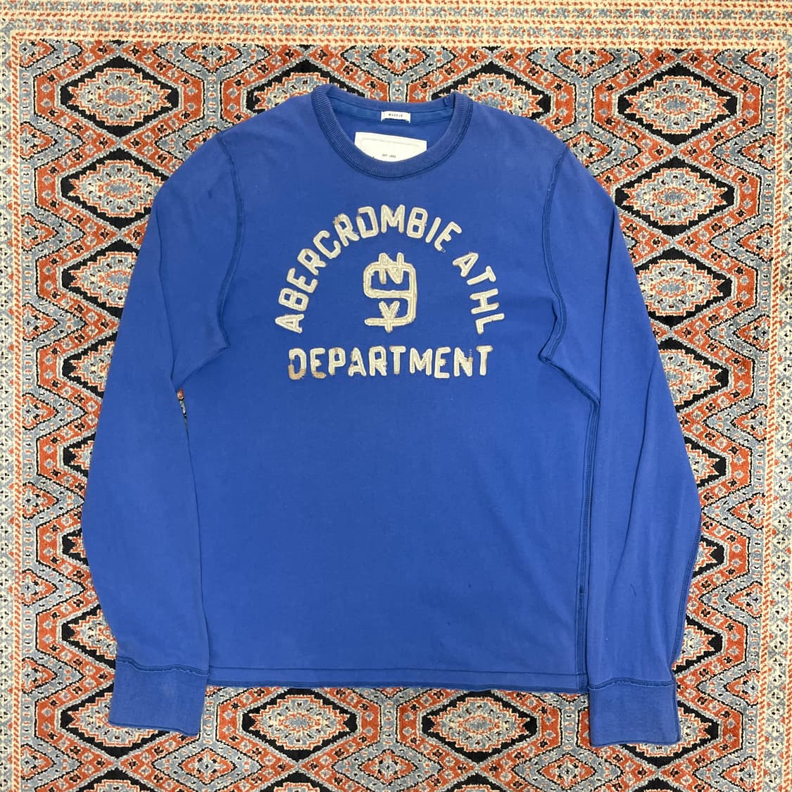 아베크롬비 스펠로고 블루 긴팔티셔츠 남성L 상품이미지1
