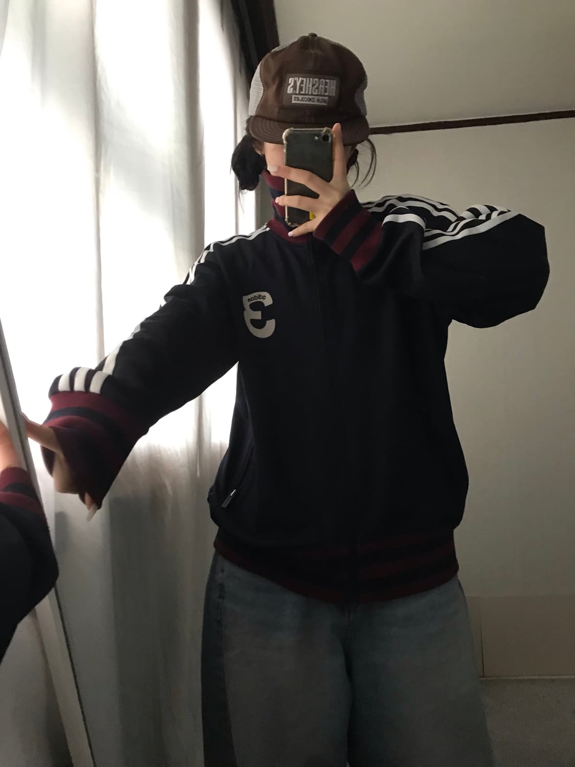 아디다스 네이비 버건디 빅로고 져지 상품이미지1