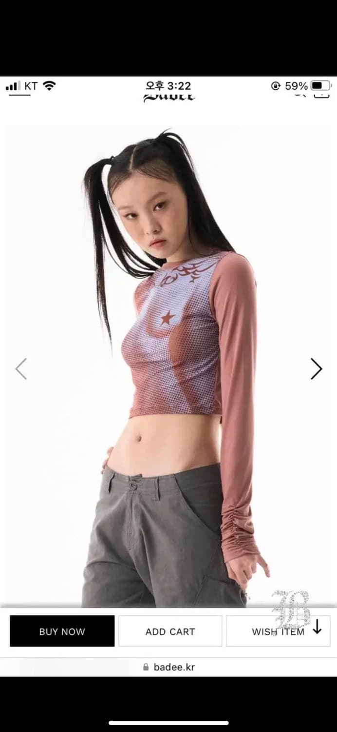 배디 BADEE 셔링 탑 HALFTONE MESH SHIRRING TOP 상품이미지1