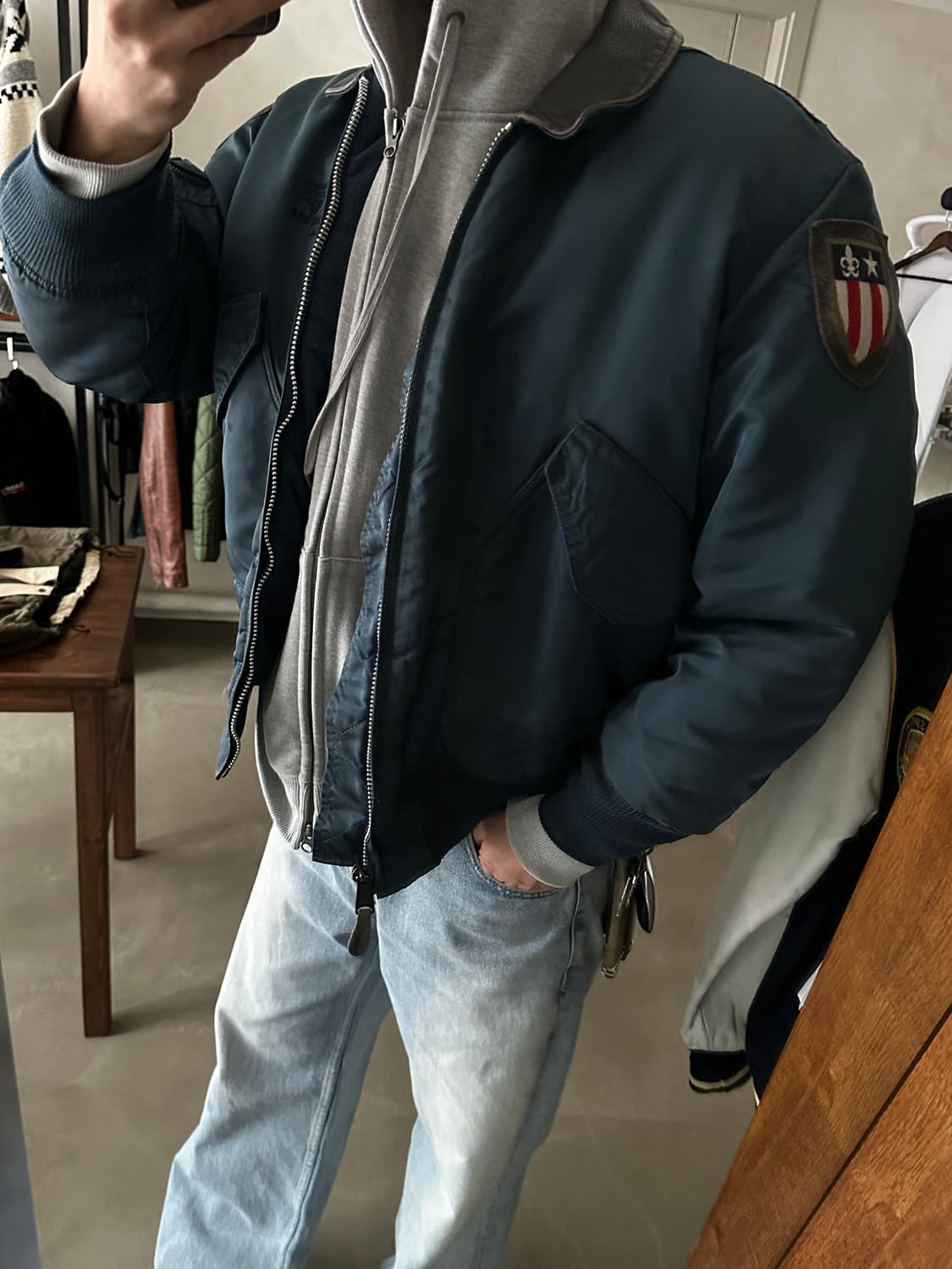 알파인더스트리 cwu 패치 플라이트 자켓 상품이미지2