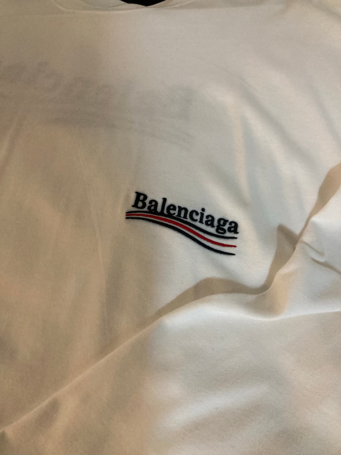 발렌시아가 기본 화이트 폴리티컬 롱슬리브 긴팔티셔츠 상품이미지3