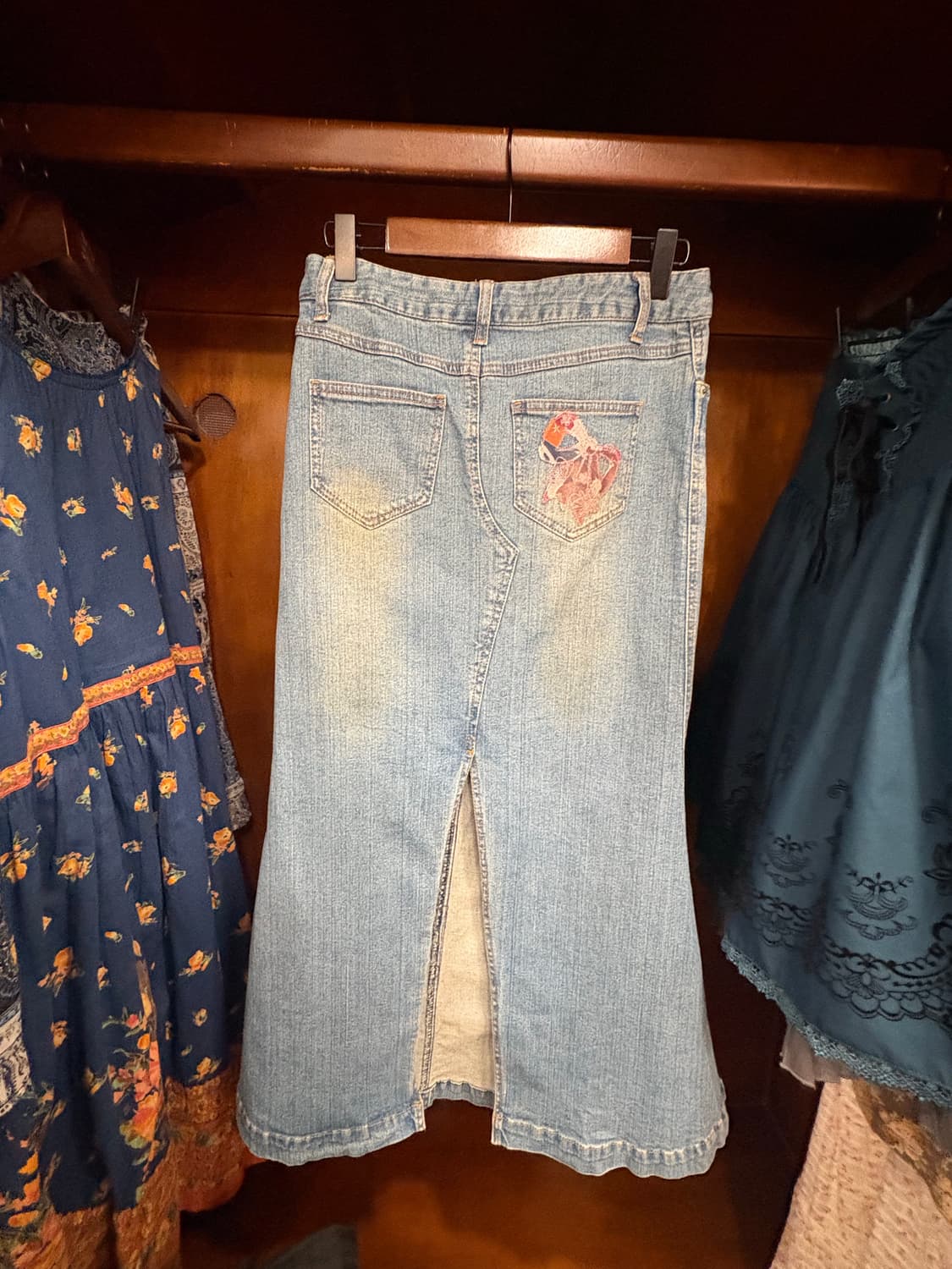 jpn vintage Butterfly Embroidery Skirt 상품이미지2