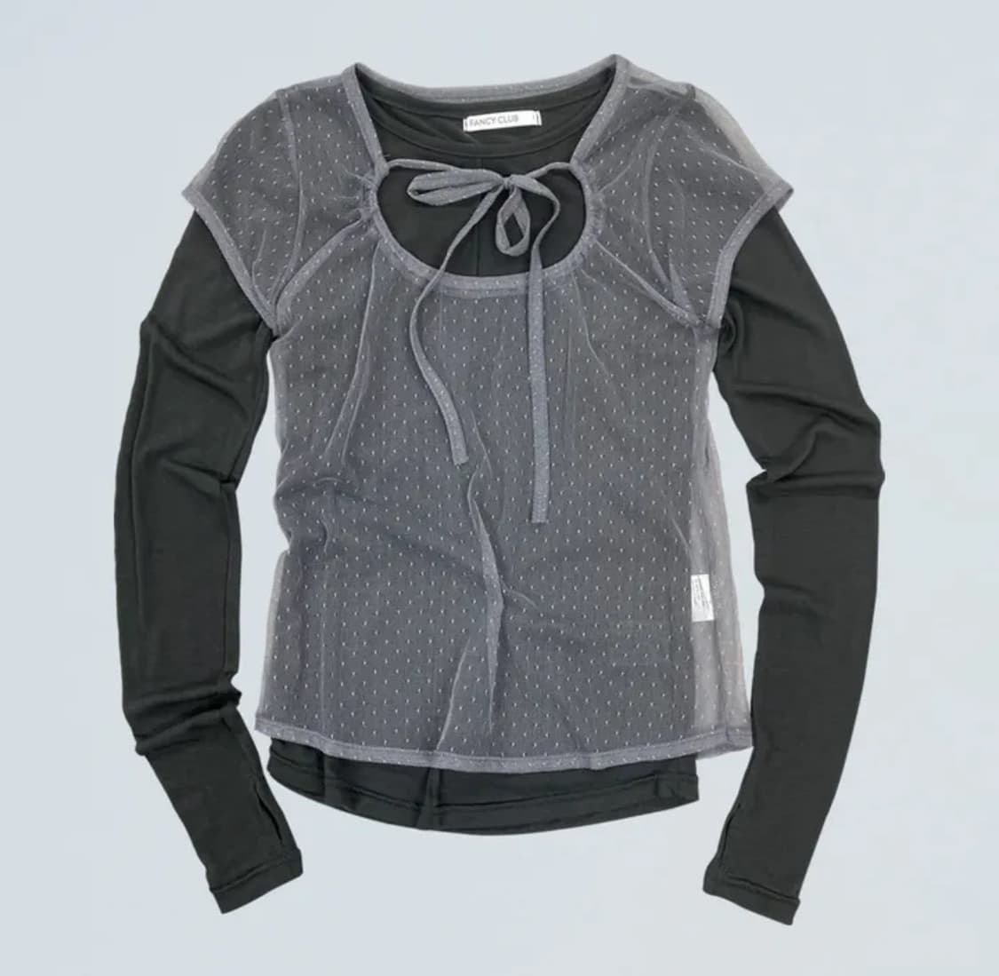 팬시클럽 3 way 도트 레이어드 롱슬리브 그레이 상품이미지1