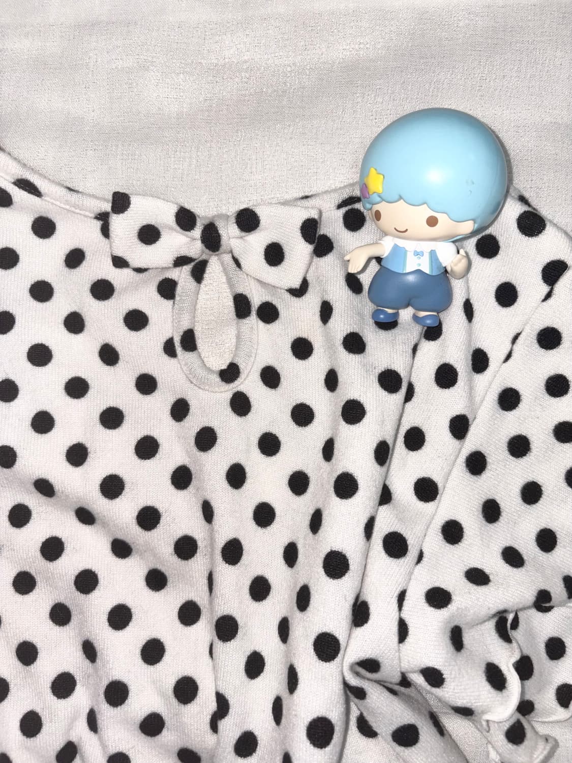 화이트&블랙 도트 리본 원피스 상품이미지3