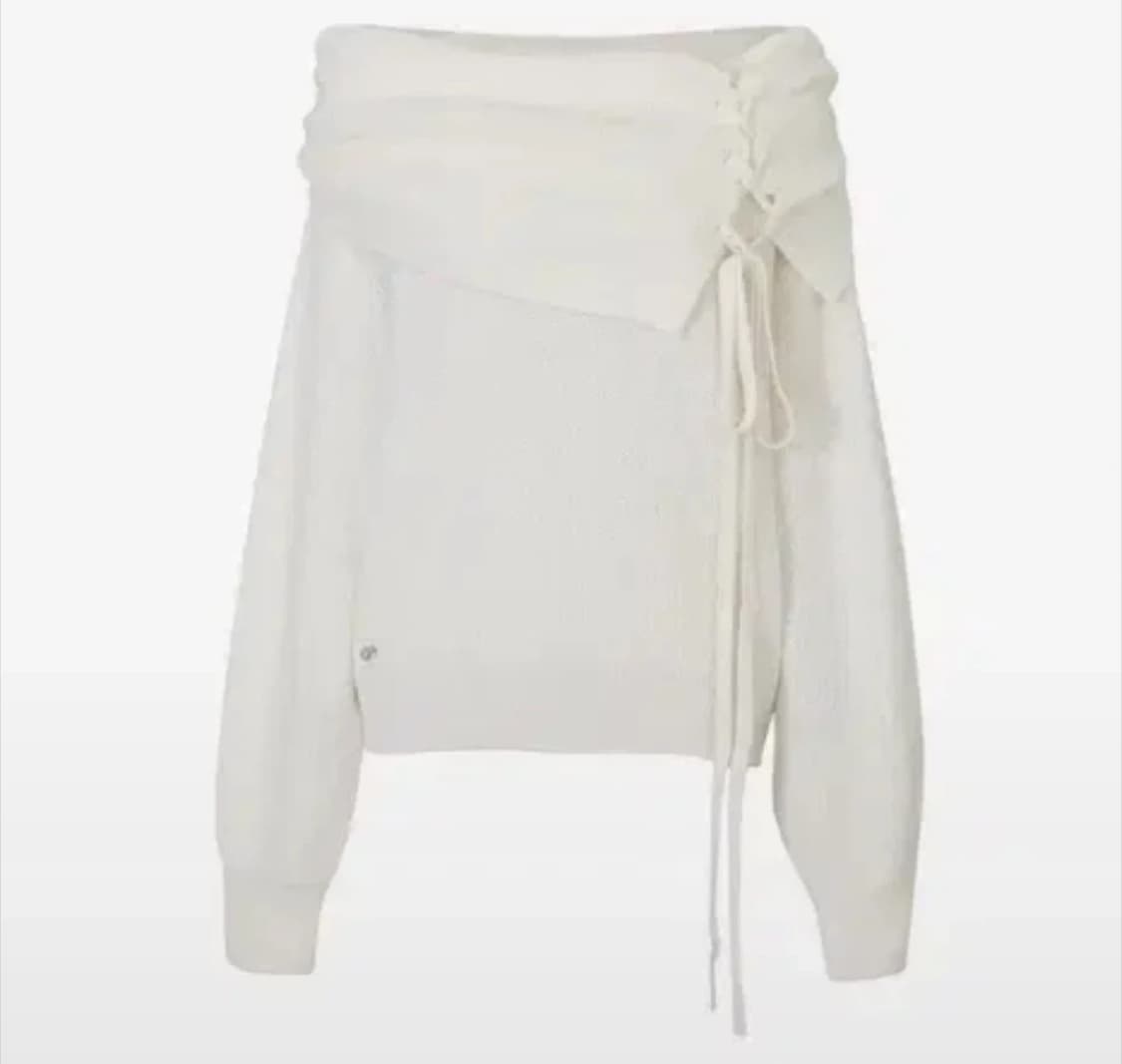 택달린 새상품) 페인오어플레져 카렌 코르셋 니트 화이트 상품이미지1