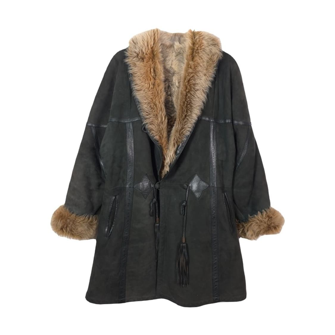 리얼 양가죽 태슬 셰르파 무스탕 코트 상품이미지1