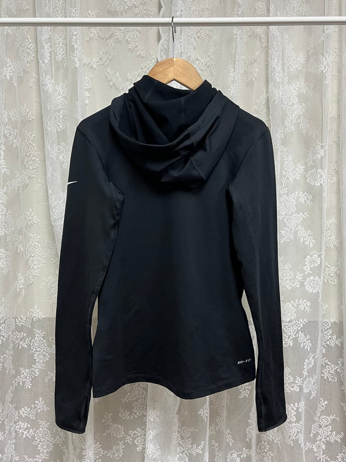 M) 나이키 드라이핏 기모 후드 티셔츠 블랙 상품이미지2