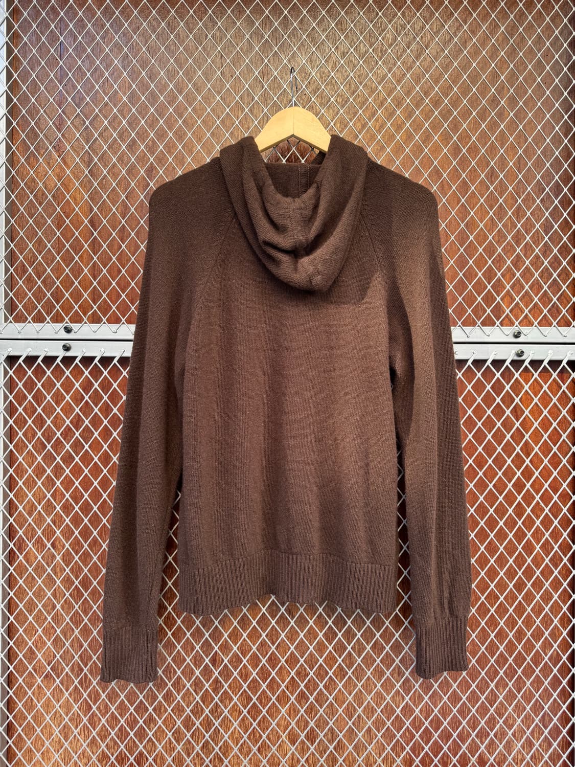 and you 앤유 캐시미어 로고 프린팅 빈티지 브라운 후드 니트 M 상품이미지5