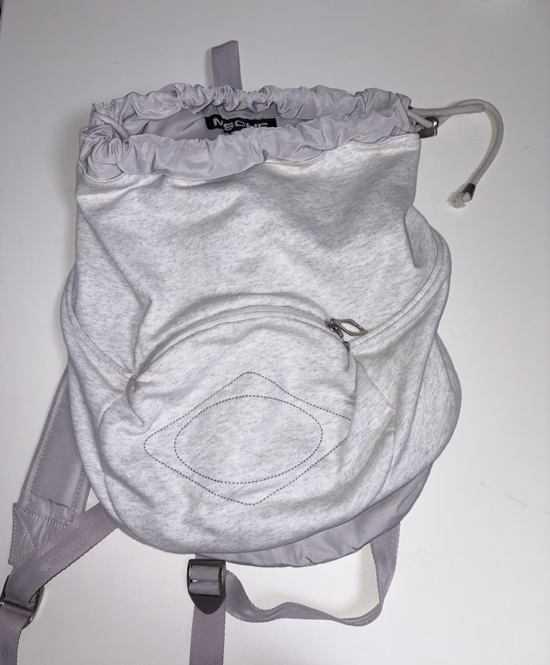 미스치프 드로우스트링 더플백 라이트 멜란지 그레이 상품이미지5