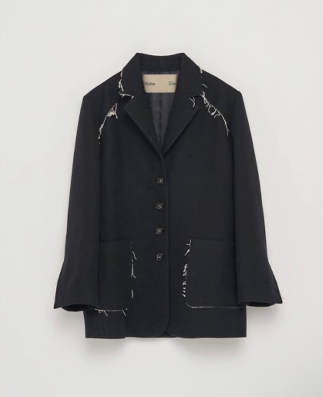 마뗑킴 블랙 울 자켓 RAW CUTTING COAT JACKET IN B 상품이미지1