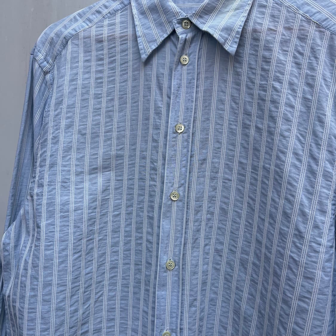 90‘s 엠포리오 아르마니 자가드 스트라이프 셔츠 상품이미지5