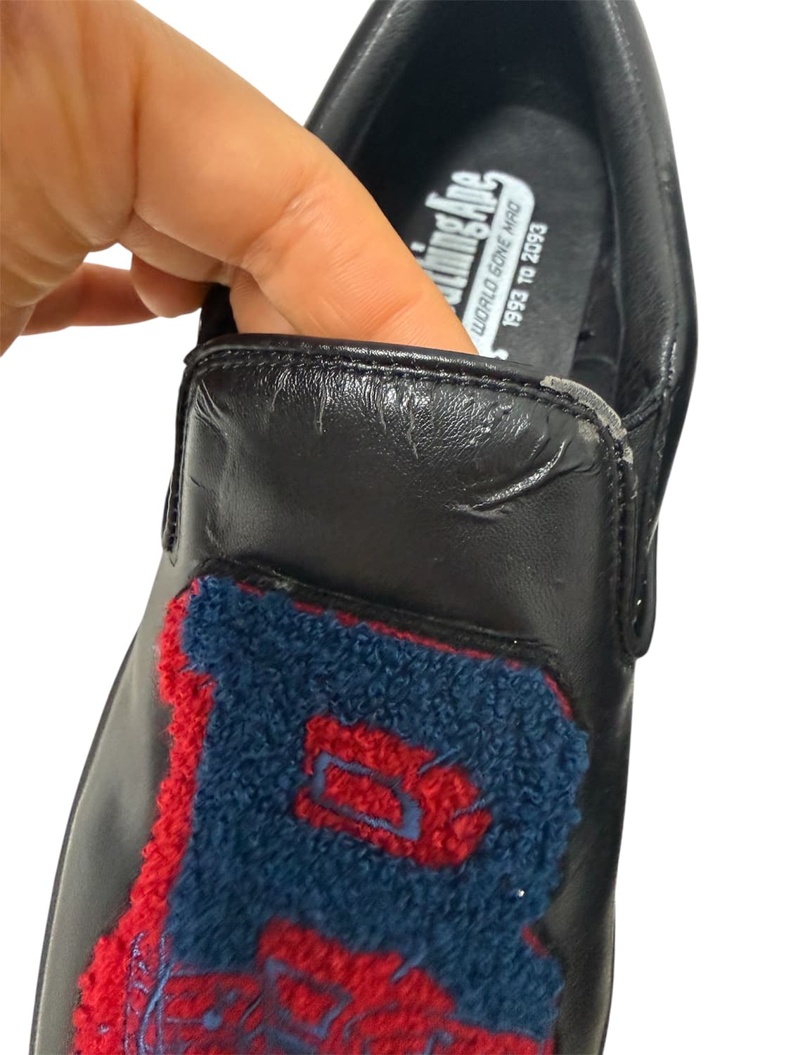 베이프 bape 로고 자수 블랙 슬립온 상품이미지5