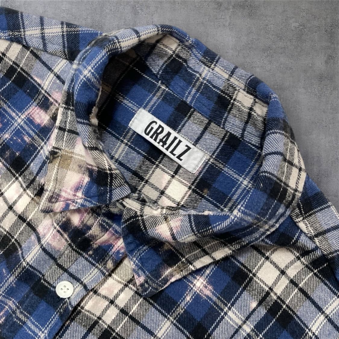 그레일즈 Grailz 블루 블리치 워시드 빈티지 체크셔츠 F 상품이미지2