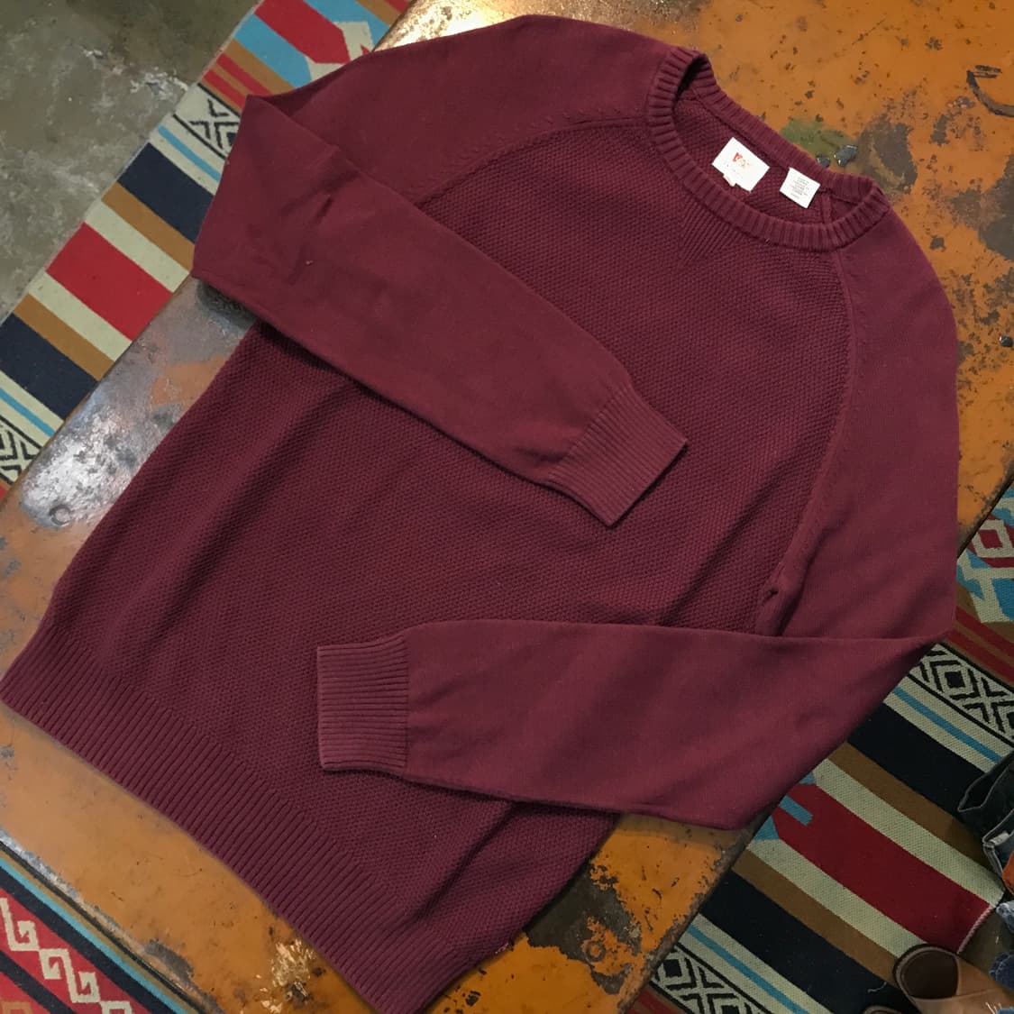 리바이스 버건디 코튼 나그랑 와플 니트 남성 102 여성 프리사이즈  상품이미지2