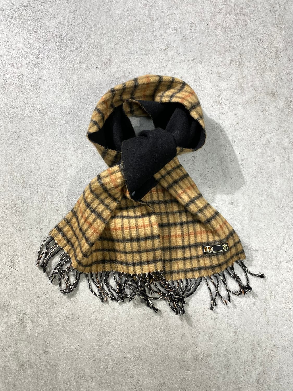[133cm] 90-00s Daks 닥스 재팬 메이드 울 체크 머플러 상품이미지1