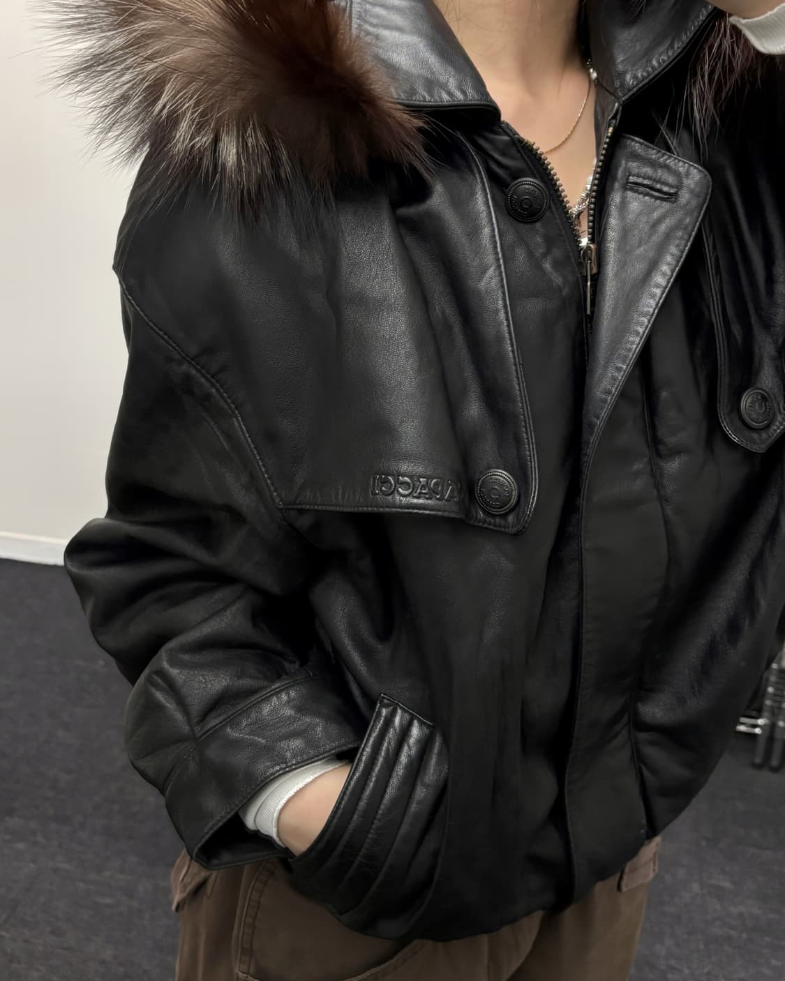 올드 빈티지 퍼 트리밍 리얼 레더 자켓 상품이미지3