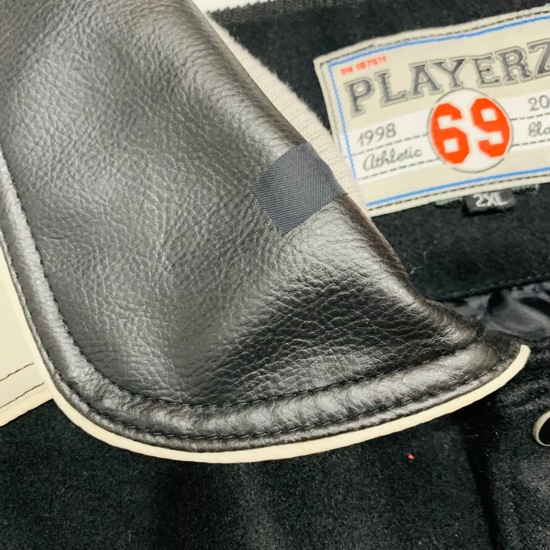 PLAYERZ 69번 올드스쿨 힙합 비건 레더 바시티 상품이미지6