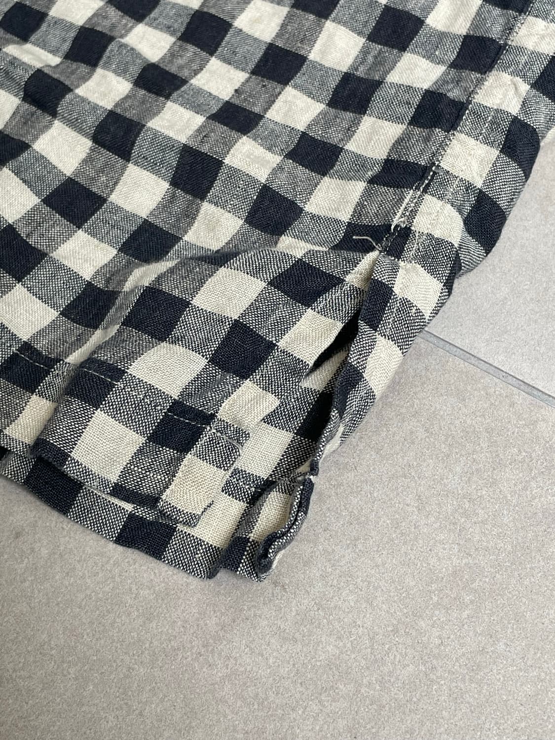 폴로 랄프로렌 체크 린넨 반팔셔츠 XL 상품이미지8