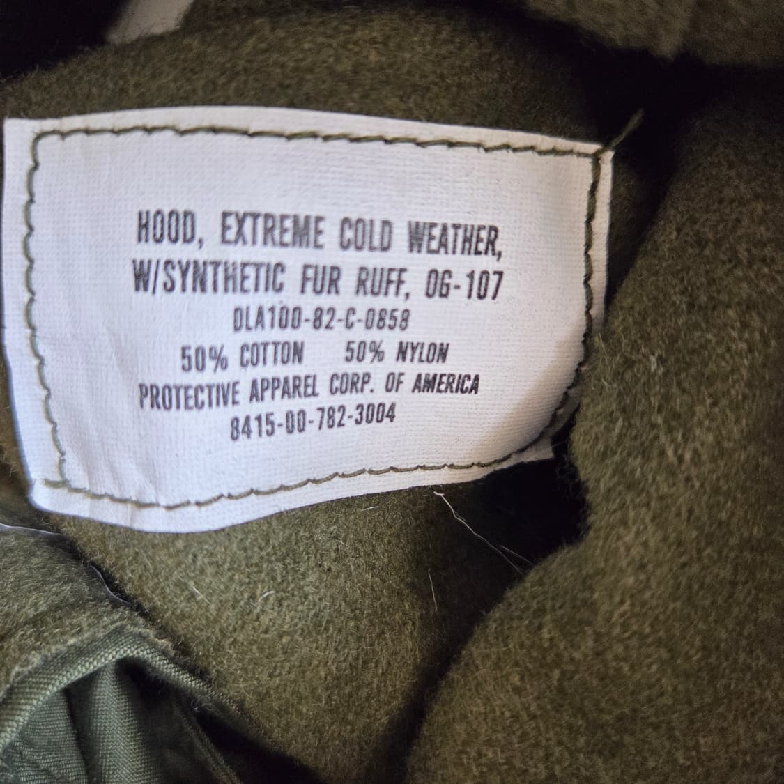 [새 것]m65 피시테일파카 오리지널 개파카 후드 모자 상품이미지5