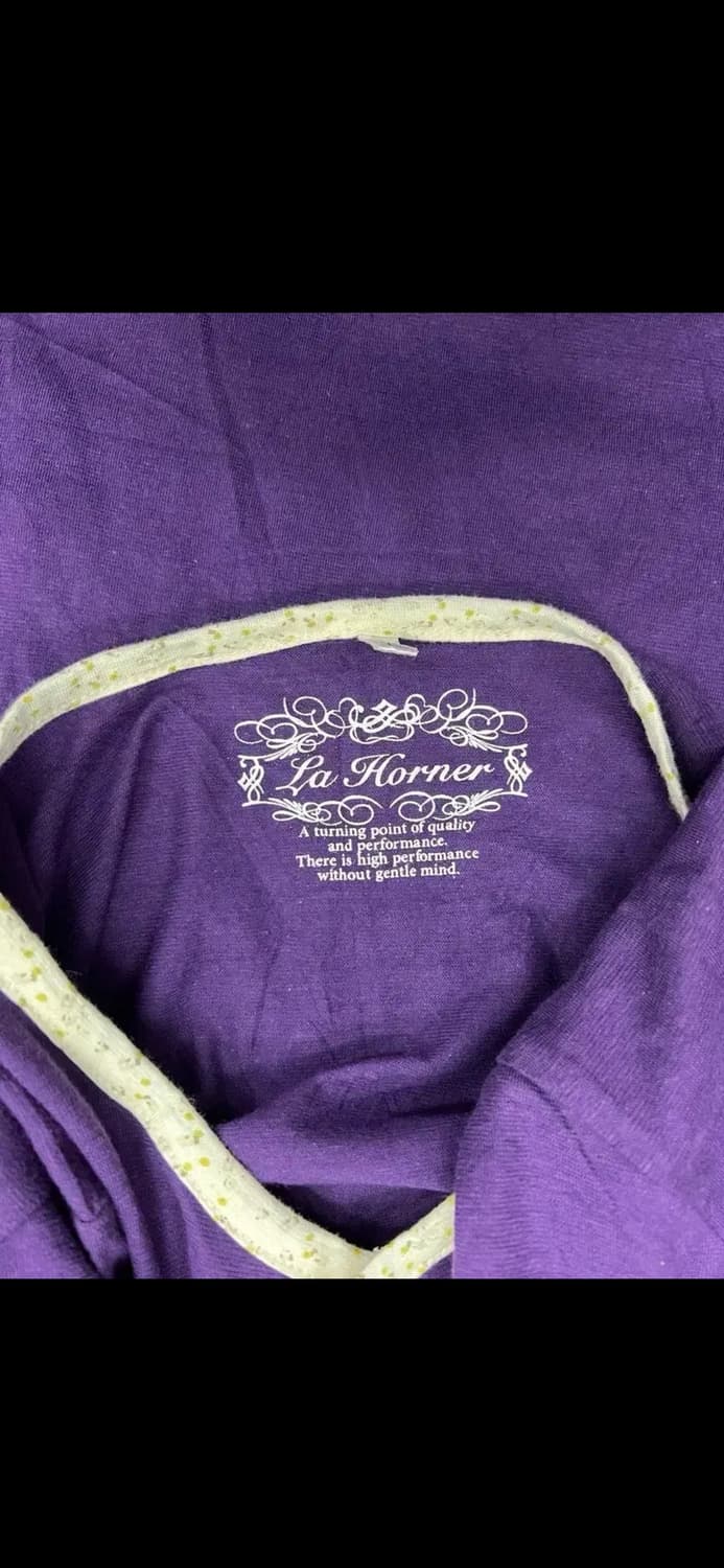 T131 빈티지 JPN 퍼플 헨리넥 반팔티 M 상품이미지3