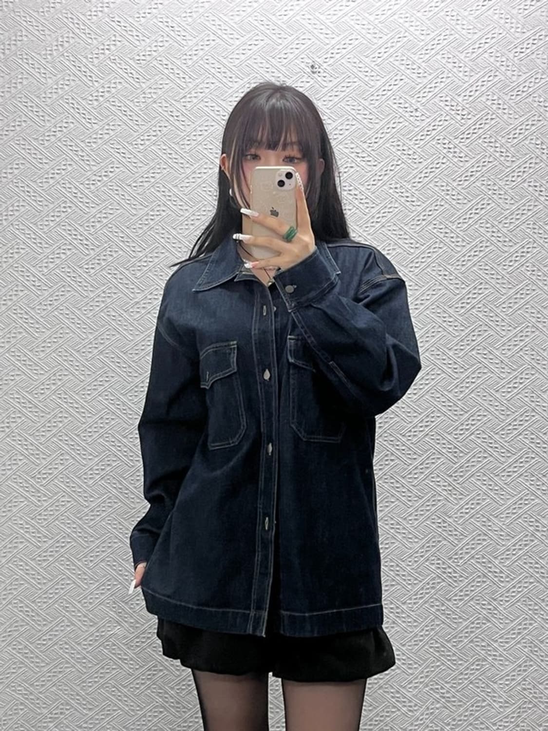 유니클로 U 빈티지 모던 캐주얼 시크 데님 워크 셔츠 M C10739 상품이미지2