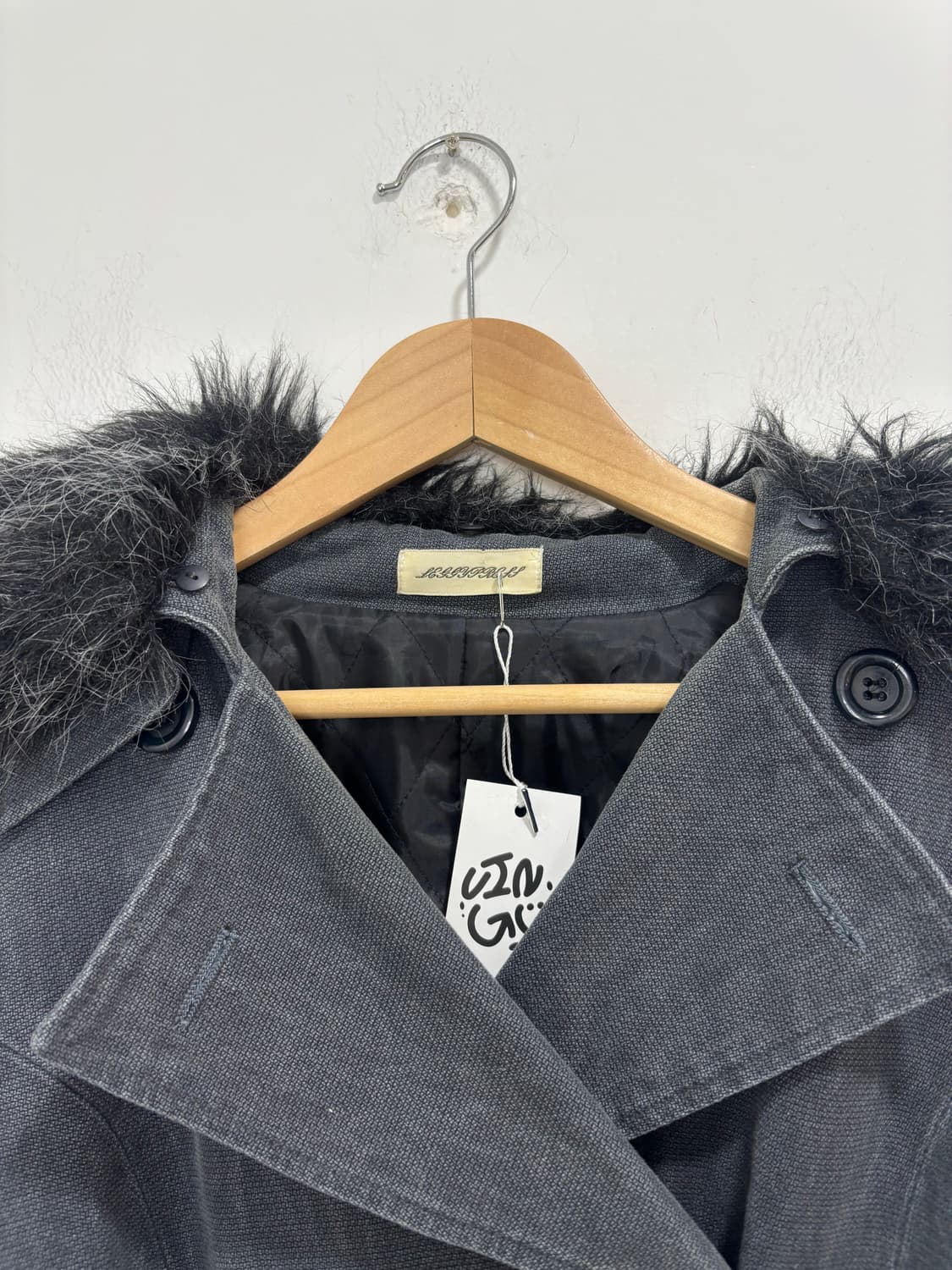 Y2k 워싱 벨티드 더블 코트 상품이미지8