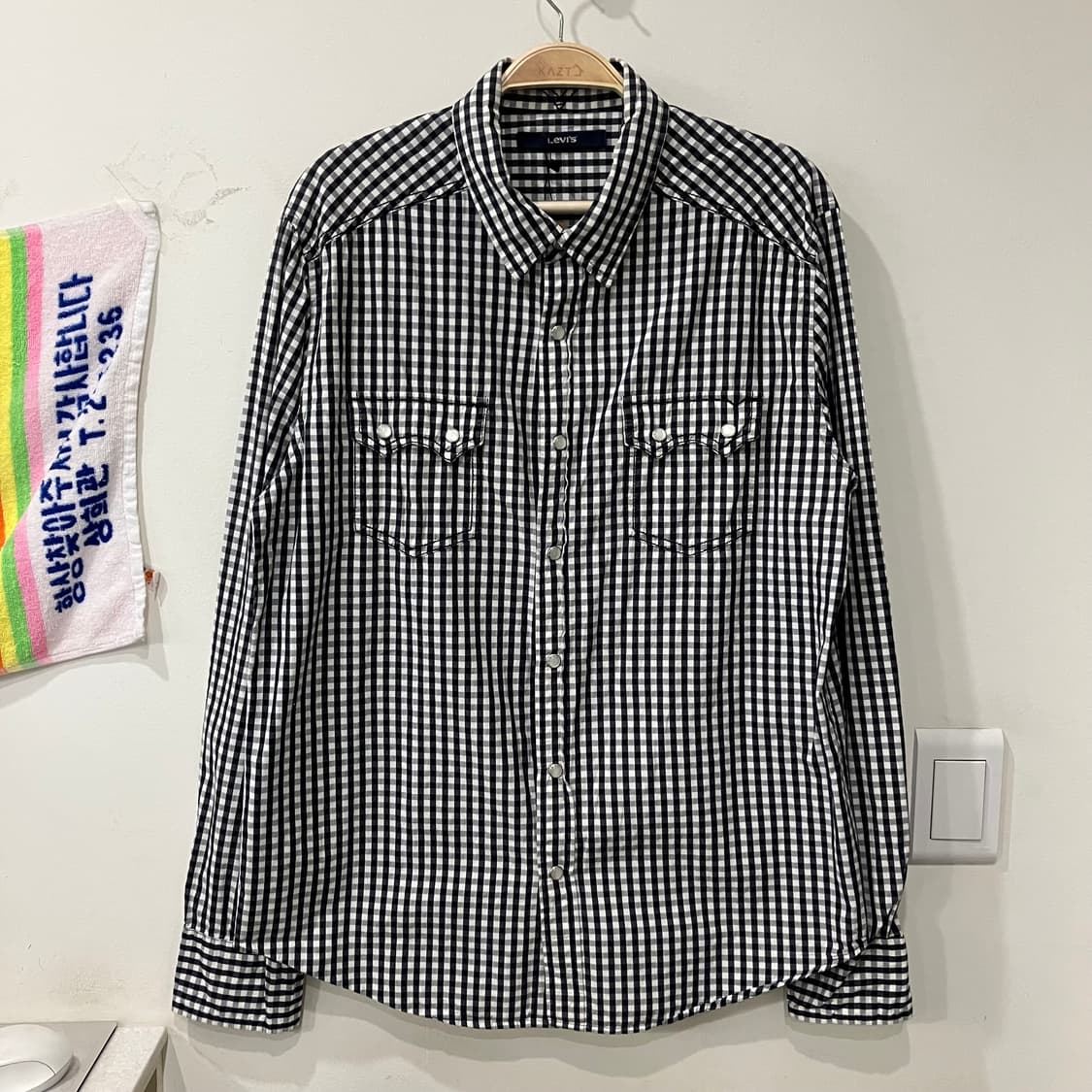 12 리바이스 깅엄 체크 웨스턴 셔츠 상품이미지1