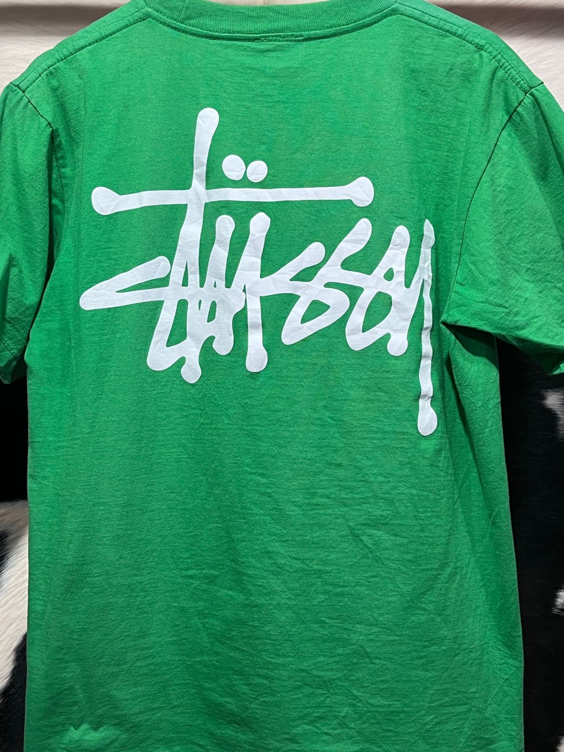 스투시 그린 오버핏 프린팅 반팔 상품이미지6