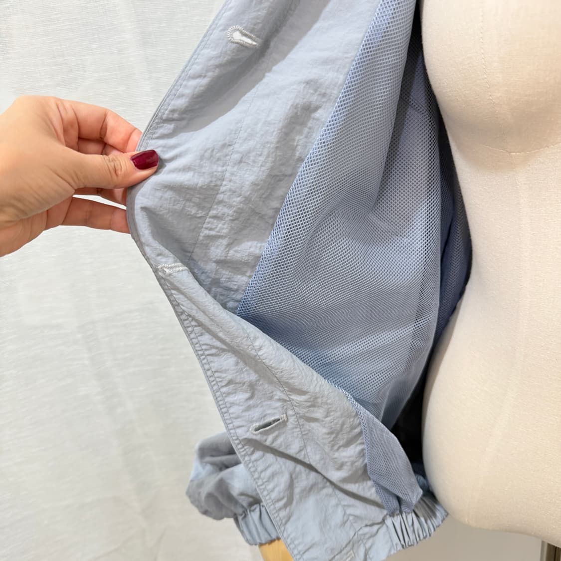 메쉬안감 블루 바스락 나일론 자켓 블루종 점퍼 4533 상품이미지2
