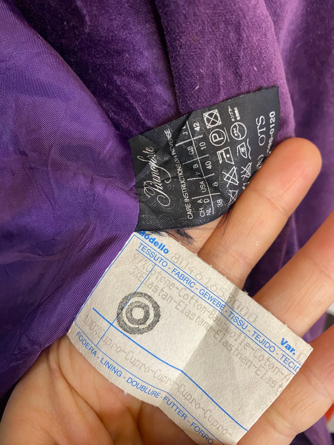 90s MaxMara vintage 퍼플 벨벳 자켓 상품이미지6