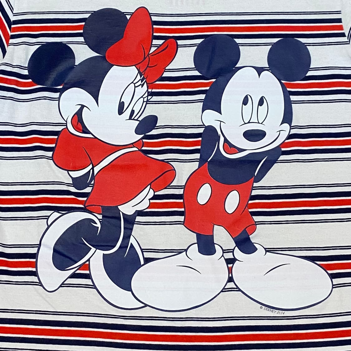 미국 빈티지 디즈니 미키 미니마우스 스트라이프 반팔티 카툰티 상품이미지5