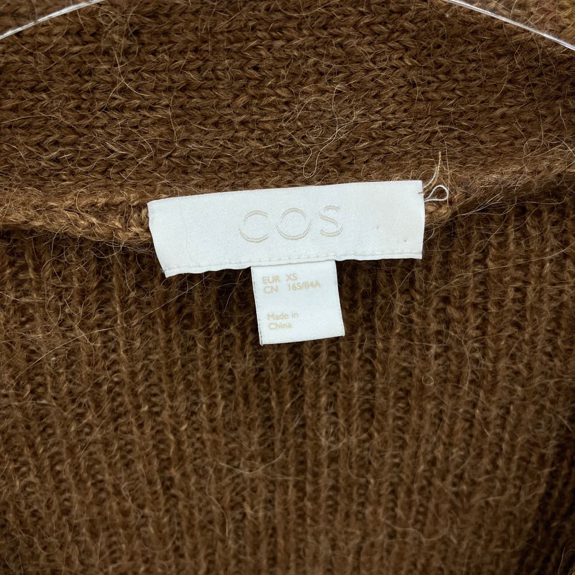 코스 브라운 알파카 울 브이넥 가디건 XS 상품이미지3